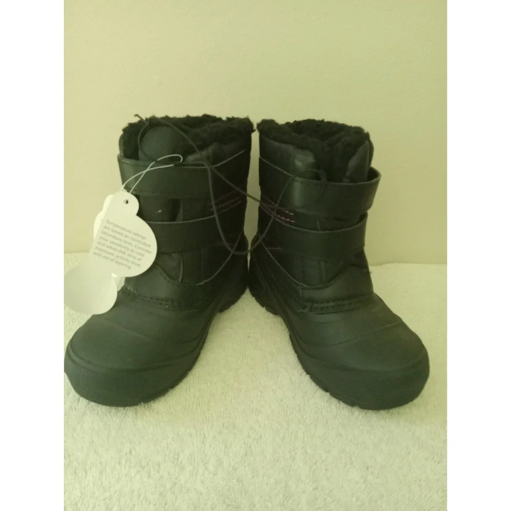 Wonder Nation Size 10 Girls Temperature Rated Winter Boots black pink NWT